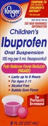 Kroger Children's Ibuprofen Bubble Gum Flavor Oral Suspension