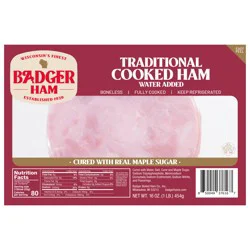 Badger Ham Sliced Traditional Cooked Ham 16 oz