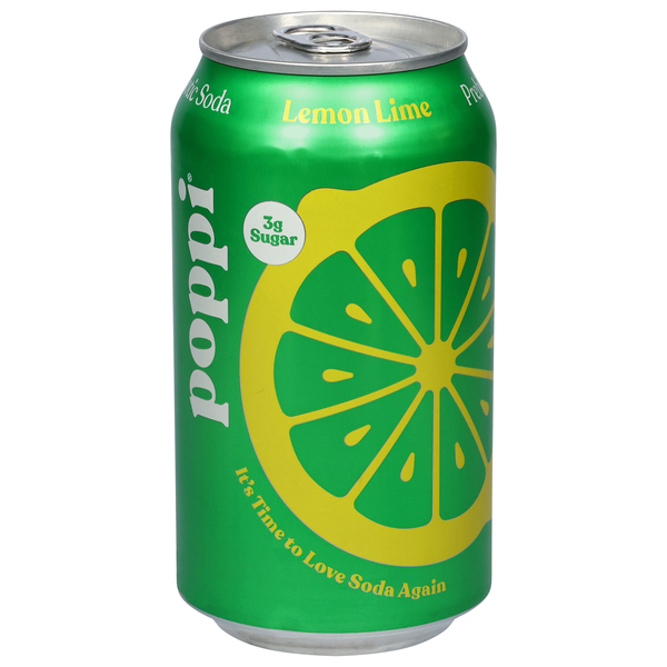 slide 1 of 1, Poppi Lemon Lime Prebiotic Soda 12 fl oz, 12 fl oz