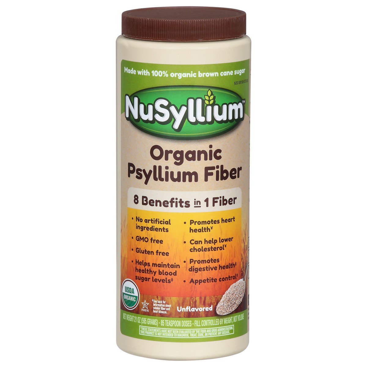 slide 1 of 9, NuSyllium Organic Unflavored Psyllium Fiber 21 oz, 21 oz