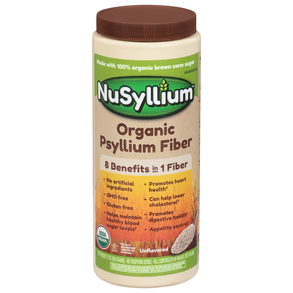 slide 1 of 9, NuSyllium Organic Unflavored Psyllium Fiber 21 oz, 21 oz