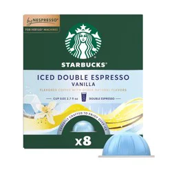 Starbucks by Nespresso Vertuo Pods, Iced Double Espresso, Vanilla Flavored Roast Coffee, 100% Arabica, 8 Pods