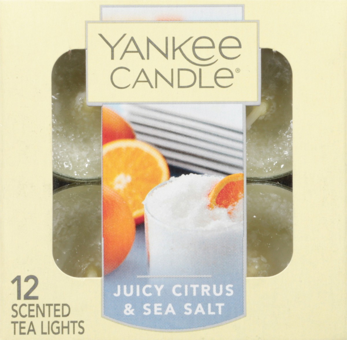 slide 1 of 12, Yankee Candle Scented Juicy Citrus & Sea Salt Tea Lights 12 Tea Lights 0.35 oz Packed, Unspecified 12 ea, 12 ct