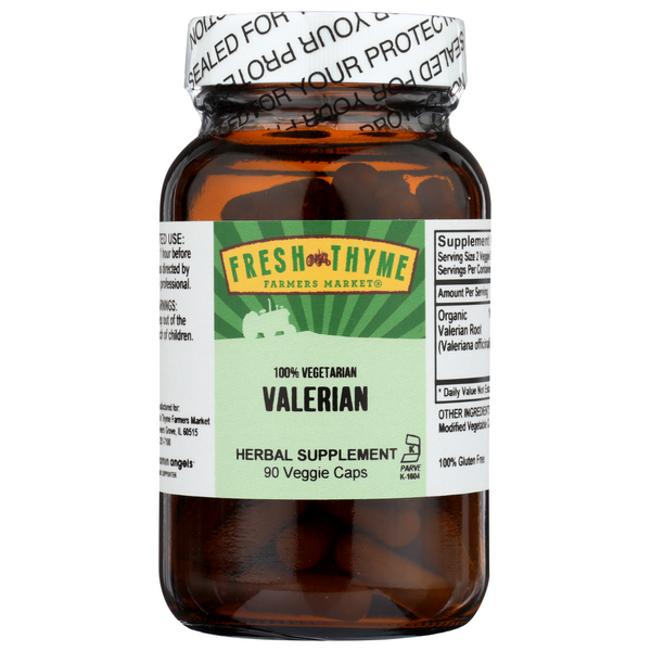 slide 1 of 1, Fresh Thyme Valerian Powder Caps, 90 ct