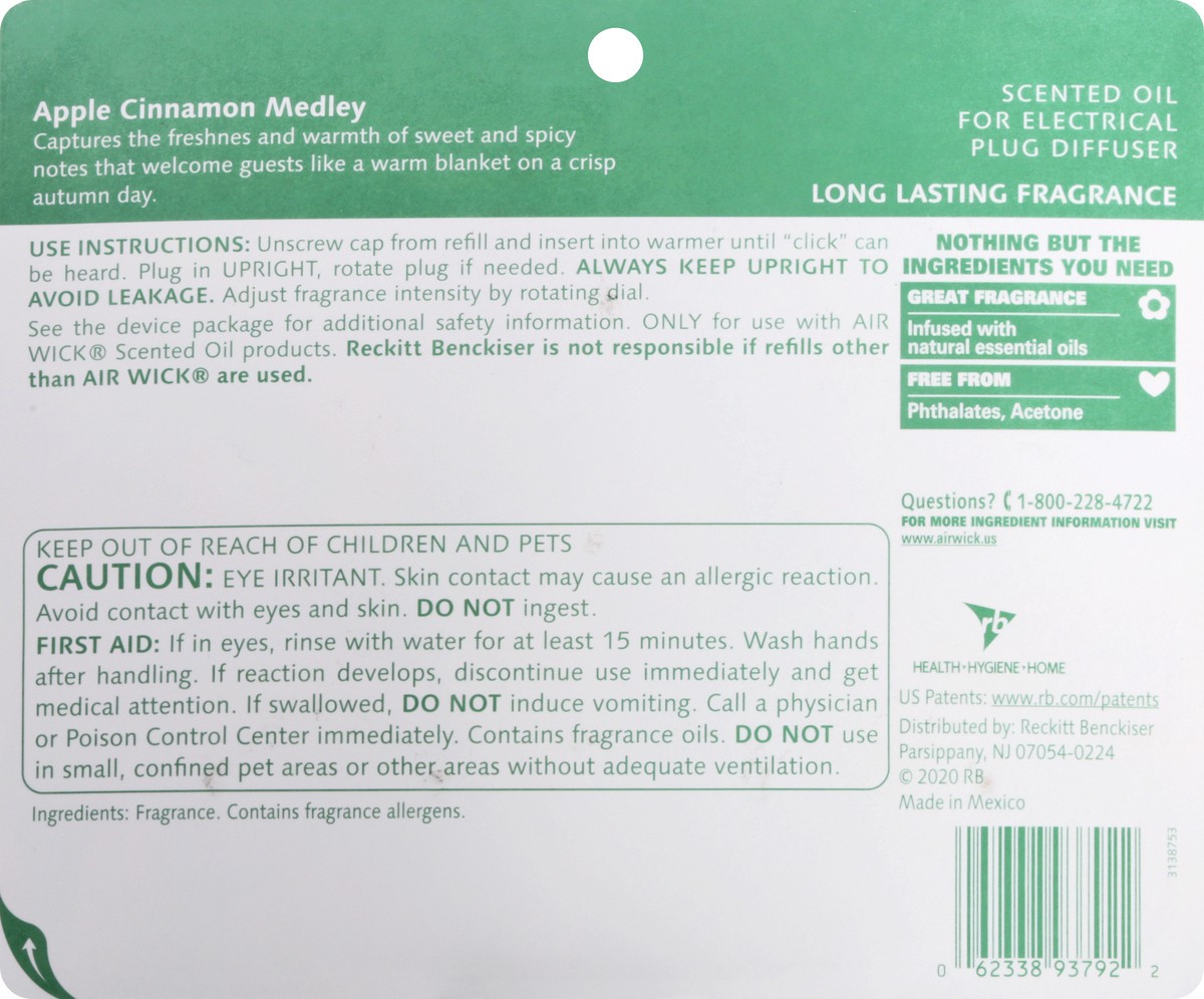 slide 6 of 9, Air Wick Essential Oils Apple Cinnamon Medley Scented Oil 5 ea, 5 ct; 0.67 fl oz