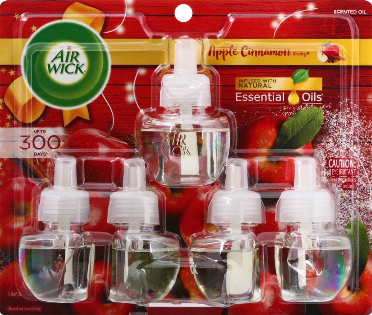 slide 1 of 9, Air Wick Essential Oils Apple Cinnamon Medley Scented Oil 5 ea, 5 ct; 0.67 fl oz