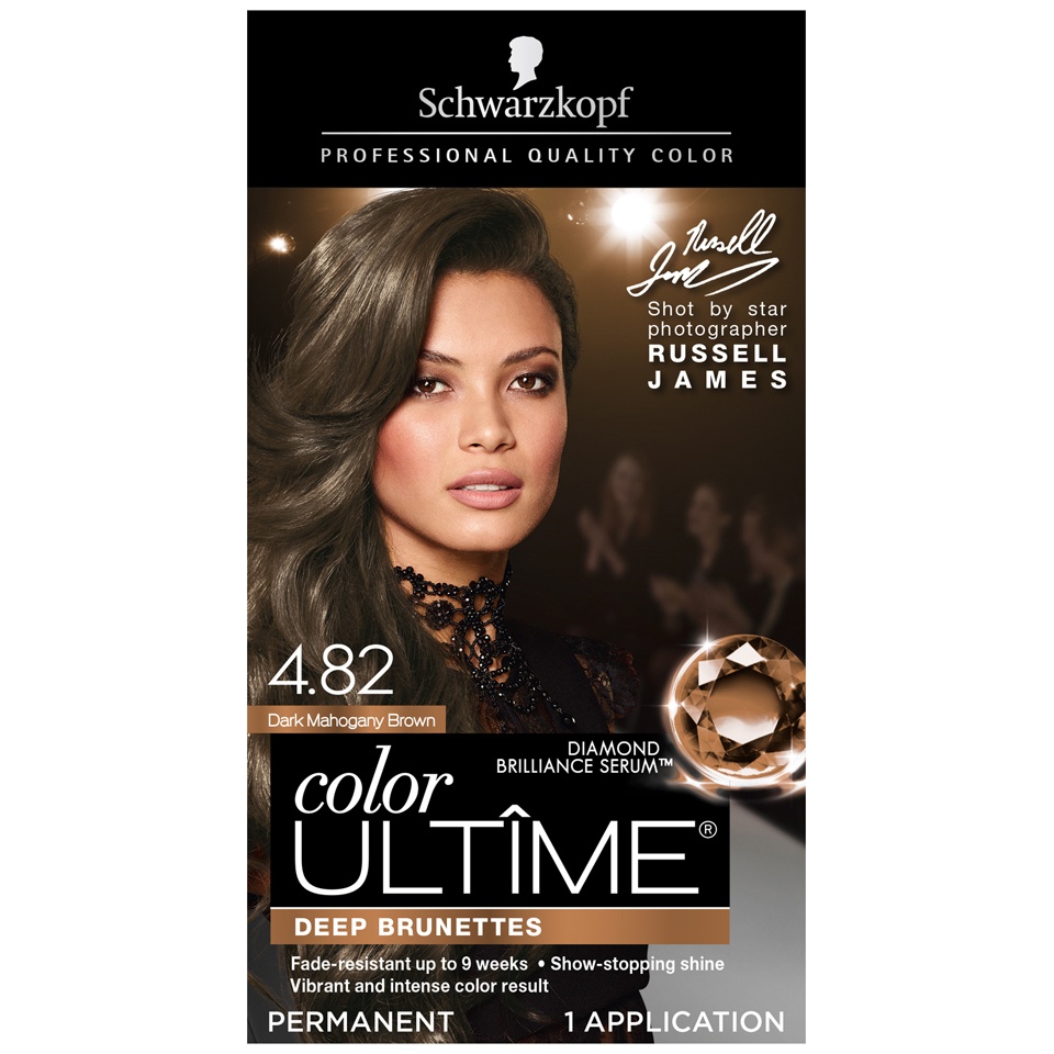 slide 1 of 1, Schwarzkopf Color Ultime Permanent Hair Color Cream, 4.82 Dark Mahogany Brown, 8.4 oz