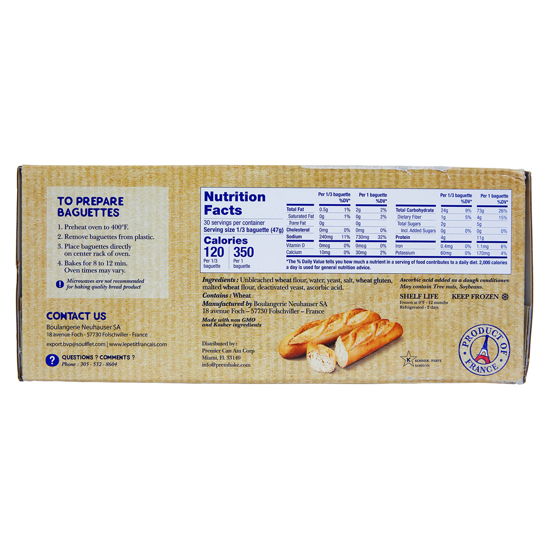 slide 2 of 2, Le Petit Francais Baguettes From France, Original, 49 oz, 5 count, 