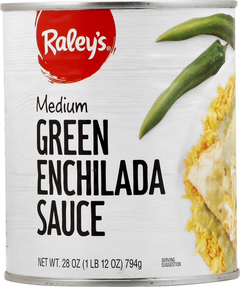 slide 1 of 1, Raley's Enchilada Sauce, Medium Green - 28 oz, 28.0 oz