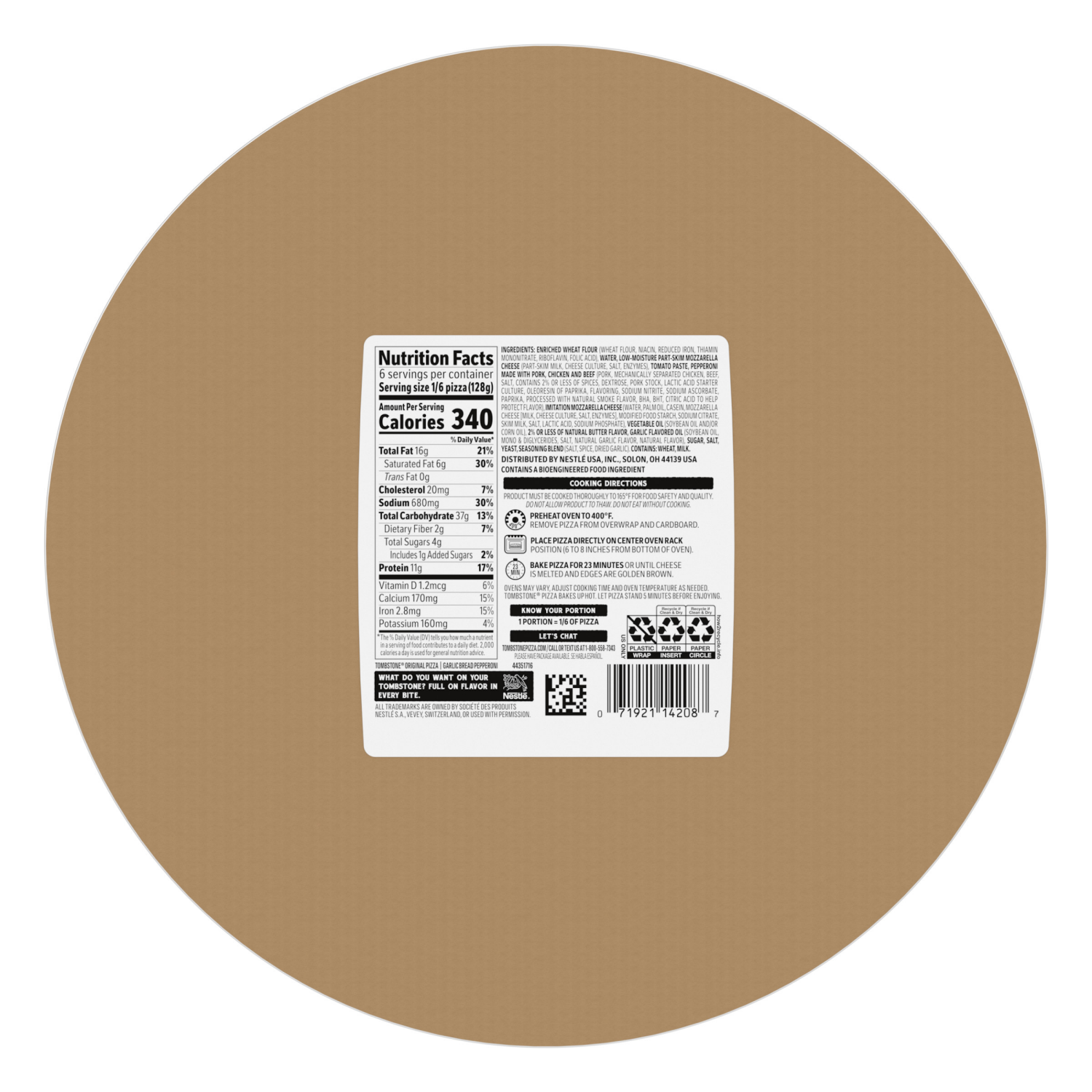 slide 3 of 8, Tombstone Original GarlicBread Pepperoni Back Label Project Happy Hour Thr3d Files Only 27 oz, 27 oz