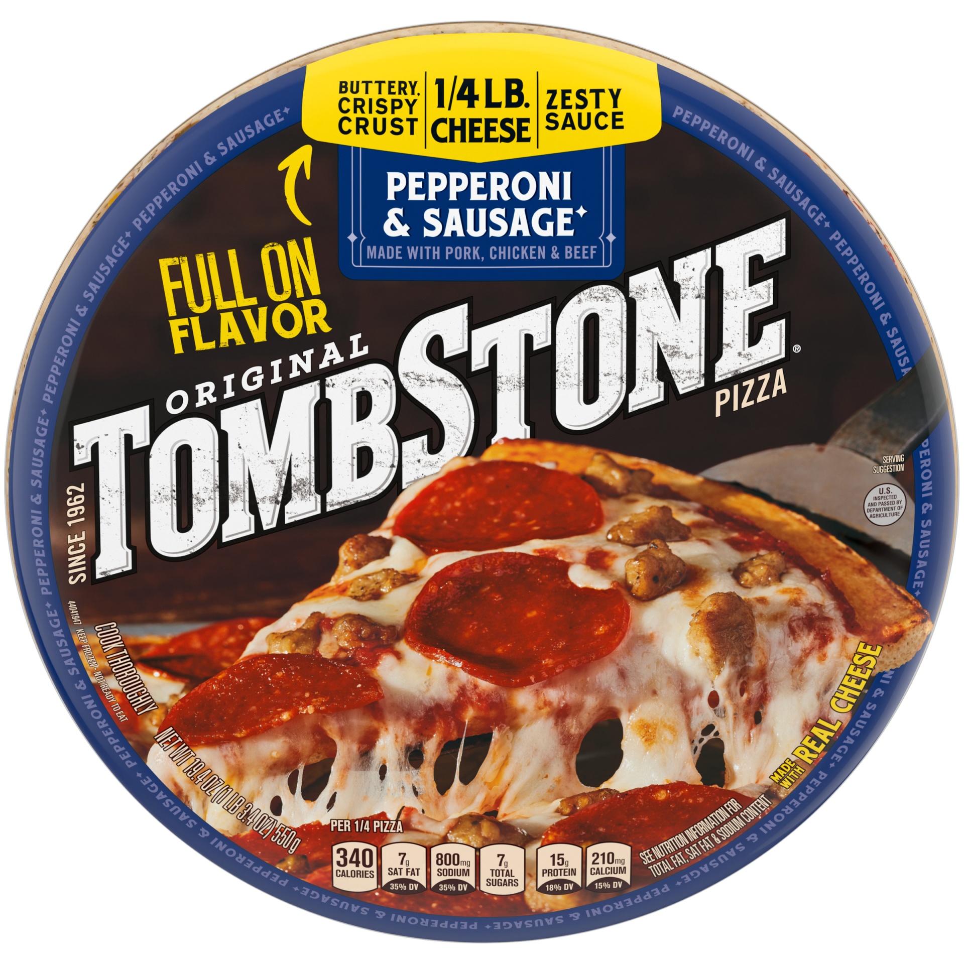 slide 10 of 10, Tombstone Original Pepperoni & Sausage Frozen Pizza - 19.4oz, 19.4 oz