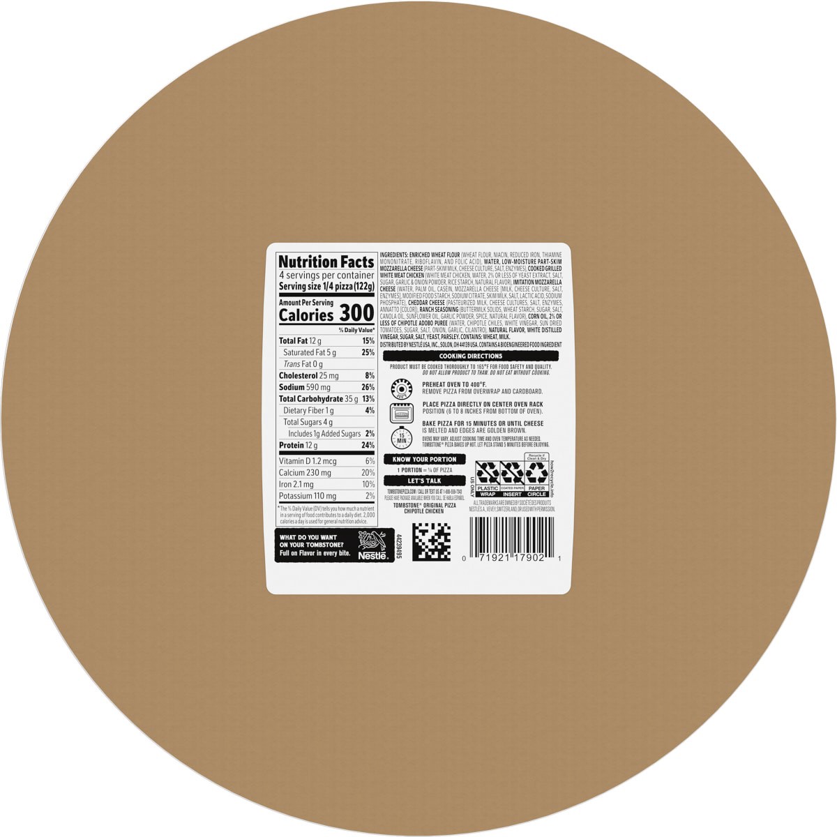 slide 10 of 21, Tombstone Chicken Chipotle Frozen Pizza, 17.2 oz