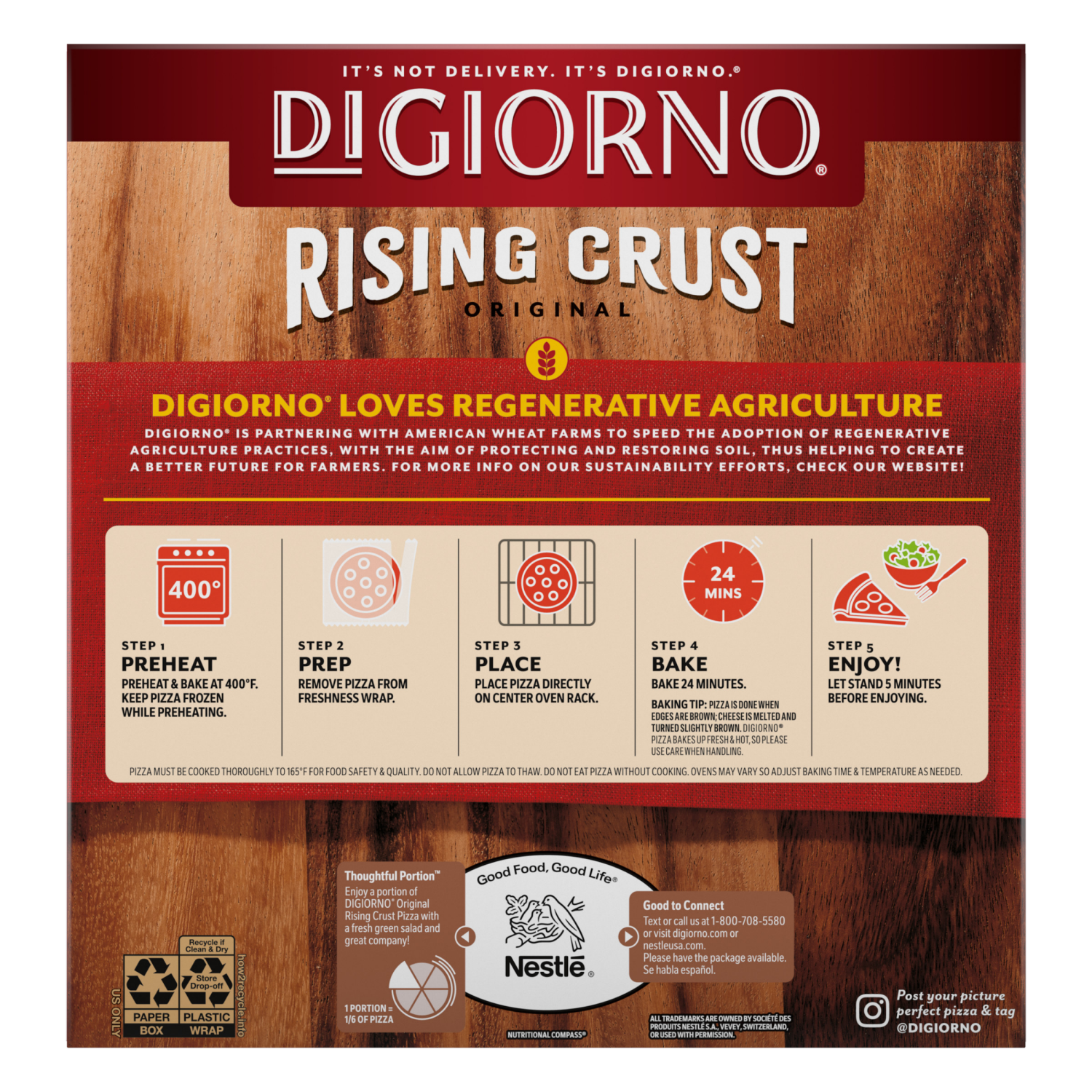 slide 3 of 8, DiGiorno Frozen Pizza Rising Crust 3 Meat 27.1oz US, 27.1 oz
