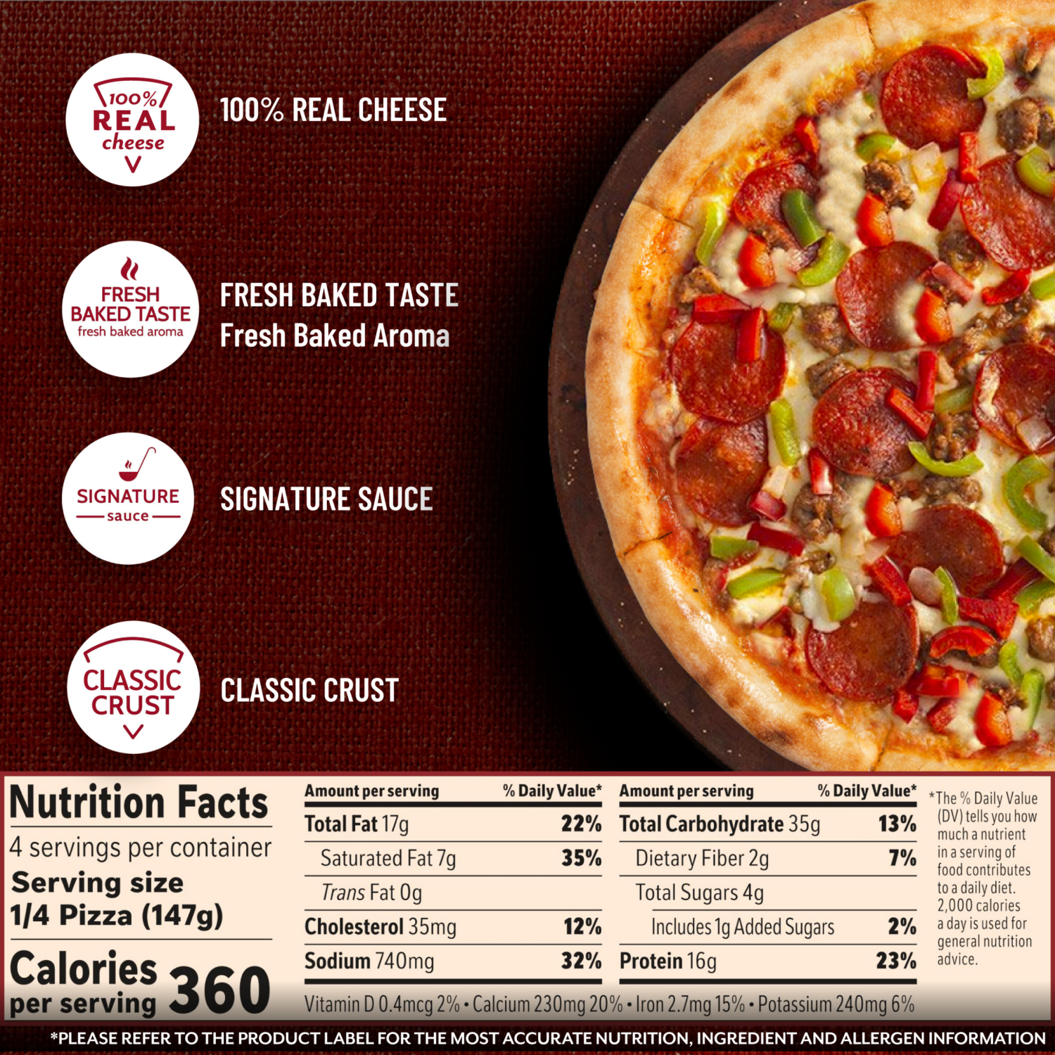 slide 4 of 8, DiGiorno Classic Crust Supreme Pizza on a Crispy Thin Crust, 20.8 oz (Frozen), 20.8 oz