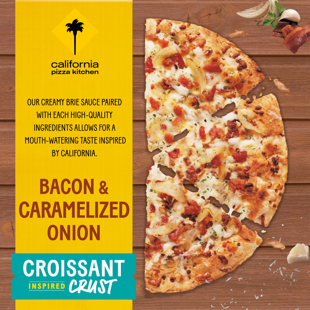 slide 27 of 29, California Pizza Kitchen Bacon & Caramelized Onion Frozen Pizza with Croissant Inspired Thin and Flaky Crust 10.8 oz., 10.8 oz