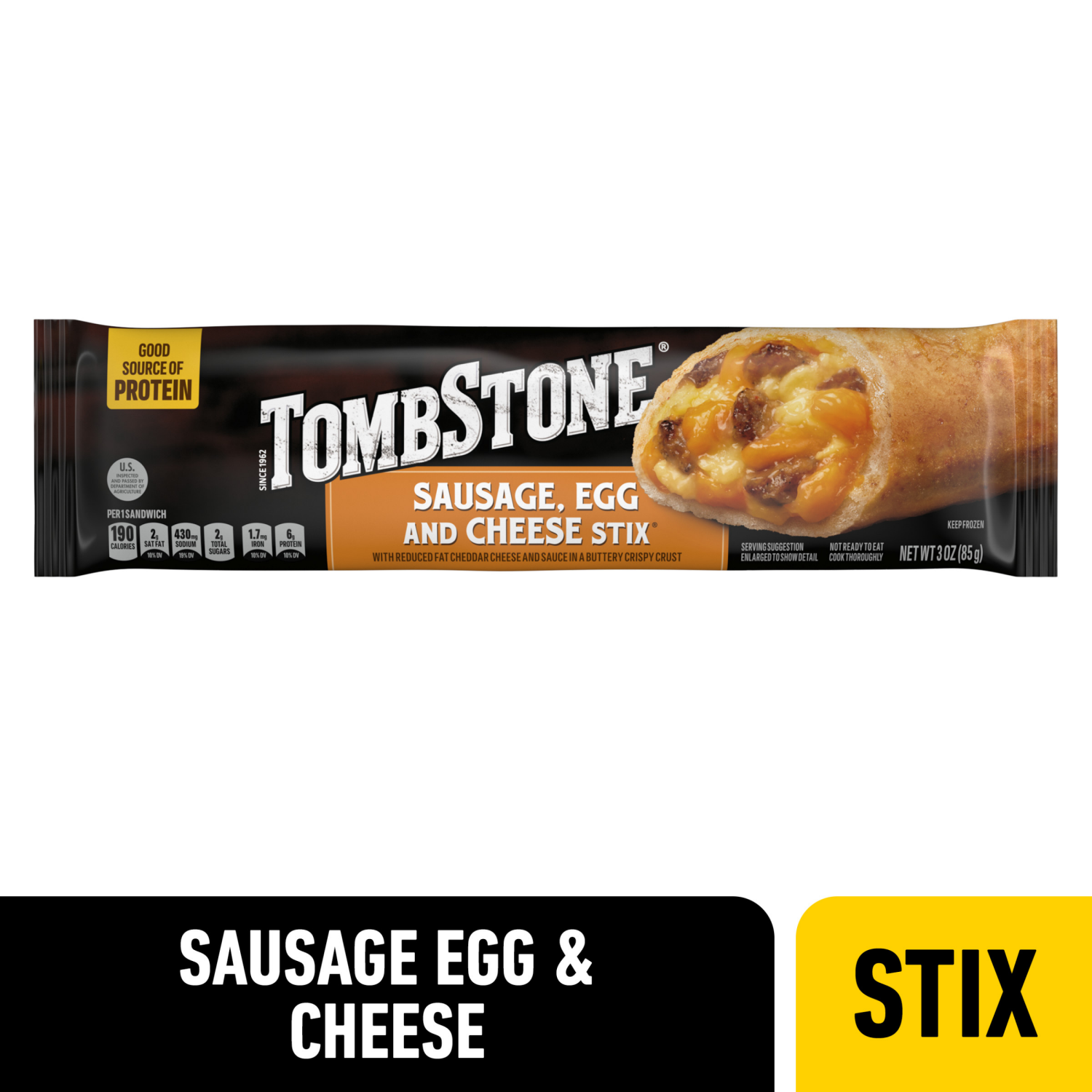 slide 1 of 8, Tombstone Sausage, Egg, and Cheese Stix Frozen Snacks, 3 oz