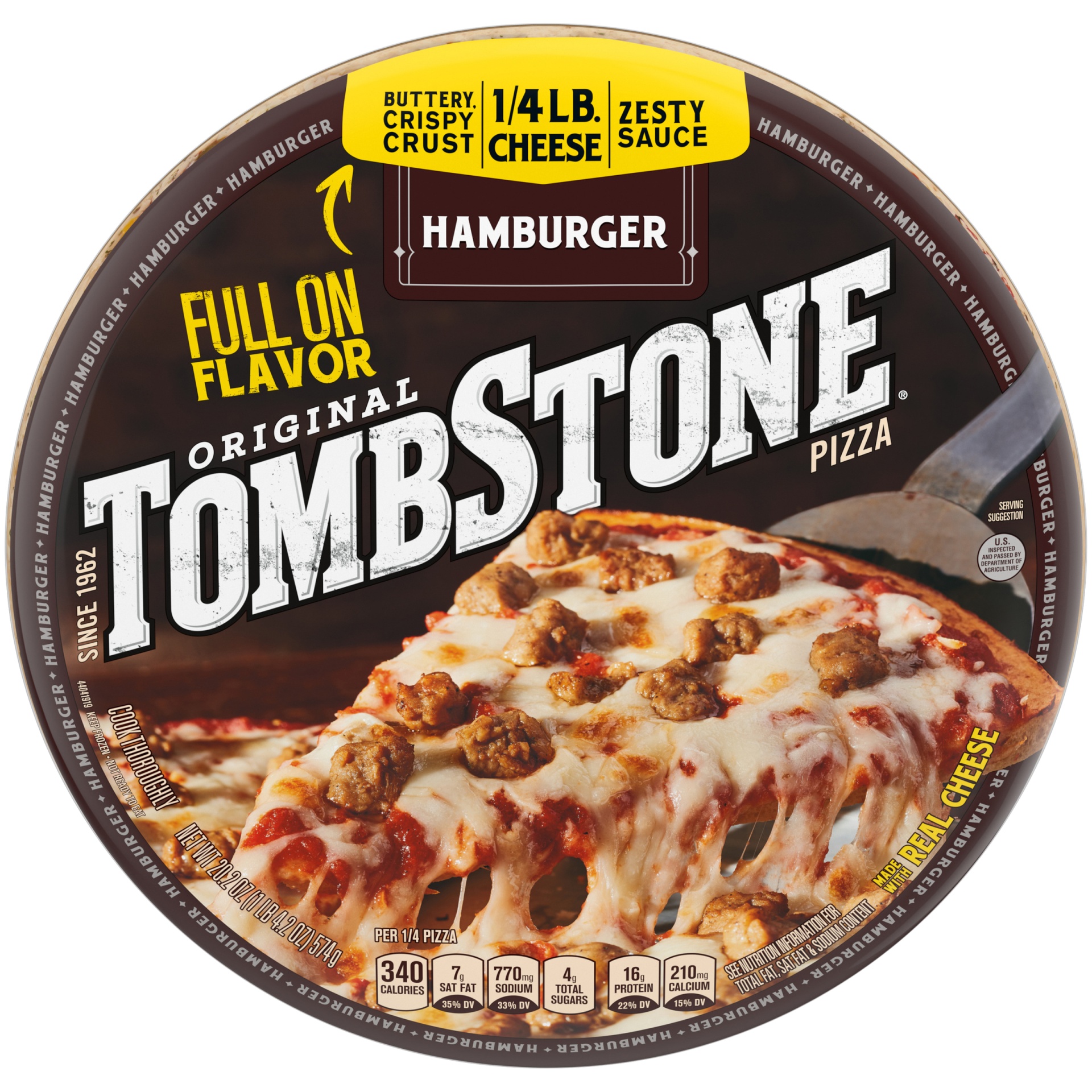 slide 8 of 10, Tombstone Hamburger Frozen Pizza, 20.2 oz