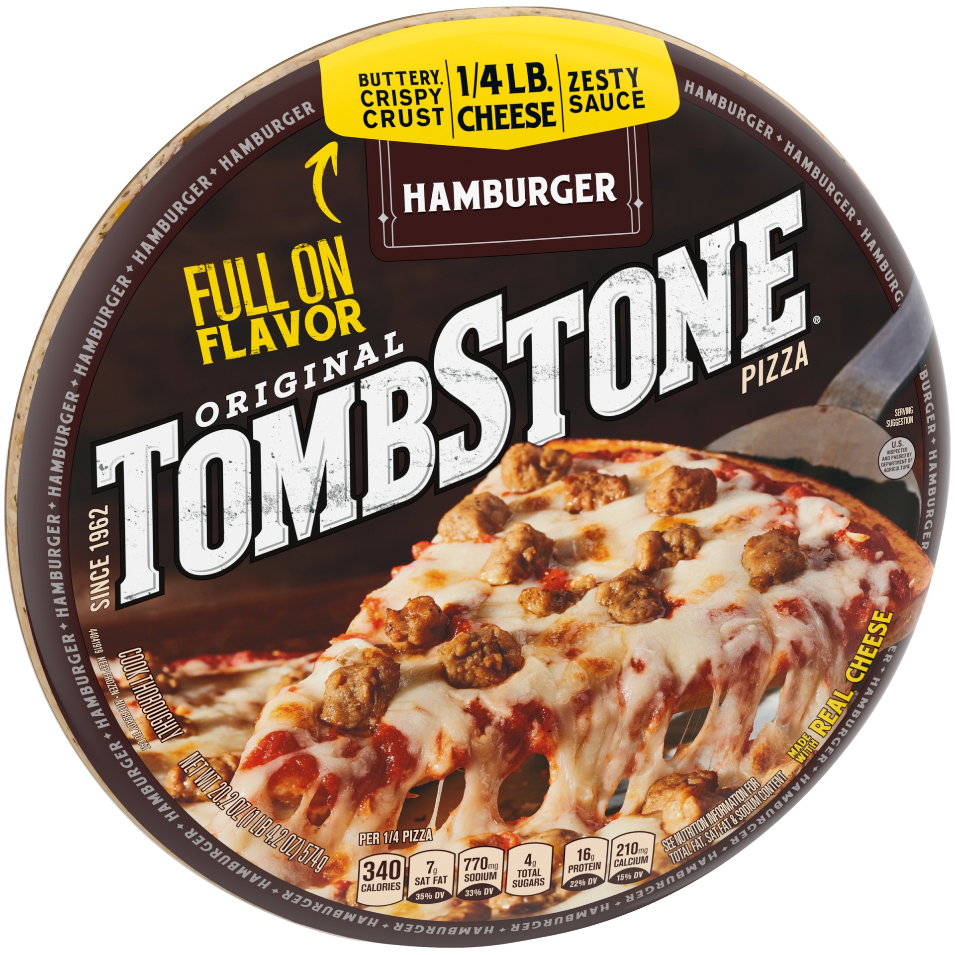 slide 2 of 10, Tombstone Hamburger Frozen Pizza, 20.2 oz