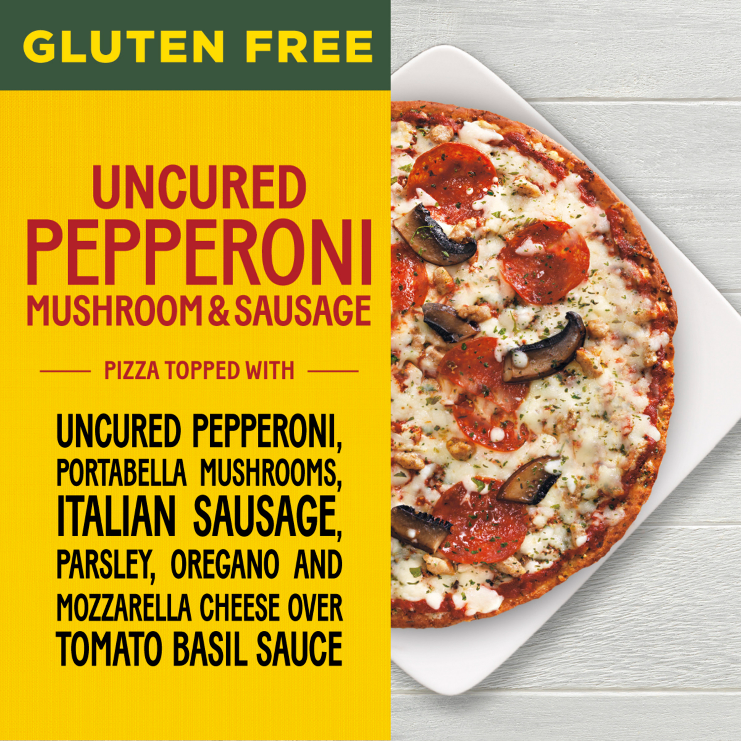slide 6 of 8, California Pizza Kitchen Uncured Pepperoni, Mushroom, Sausage, Cauliflower Crust, Frozen Pizza, 12.4 oz