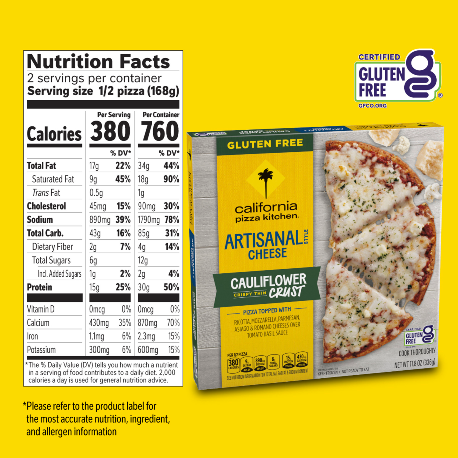 slide 2 of 8, California Pizza Kitchen Artisanal Style Cheese Cauliflower Crispy Thin Crust Pizza, 11.8 oz