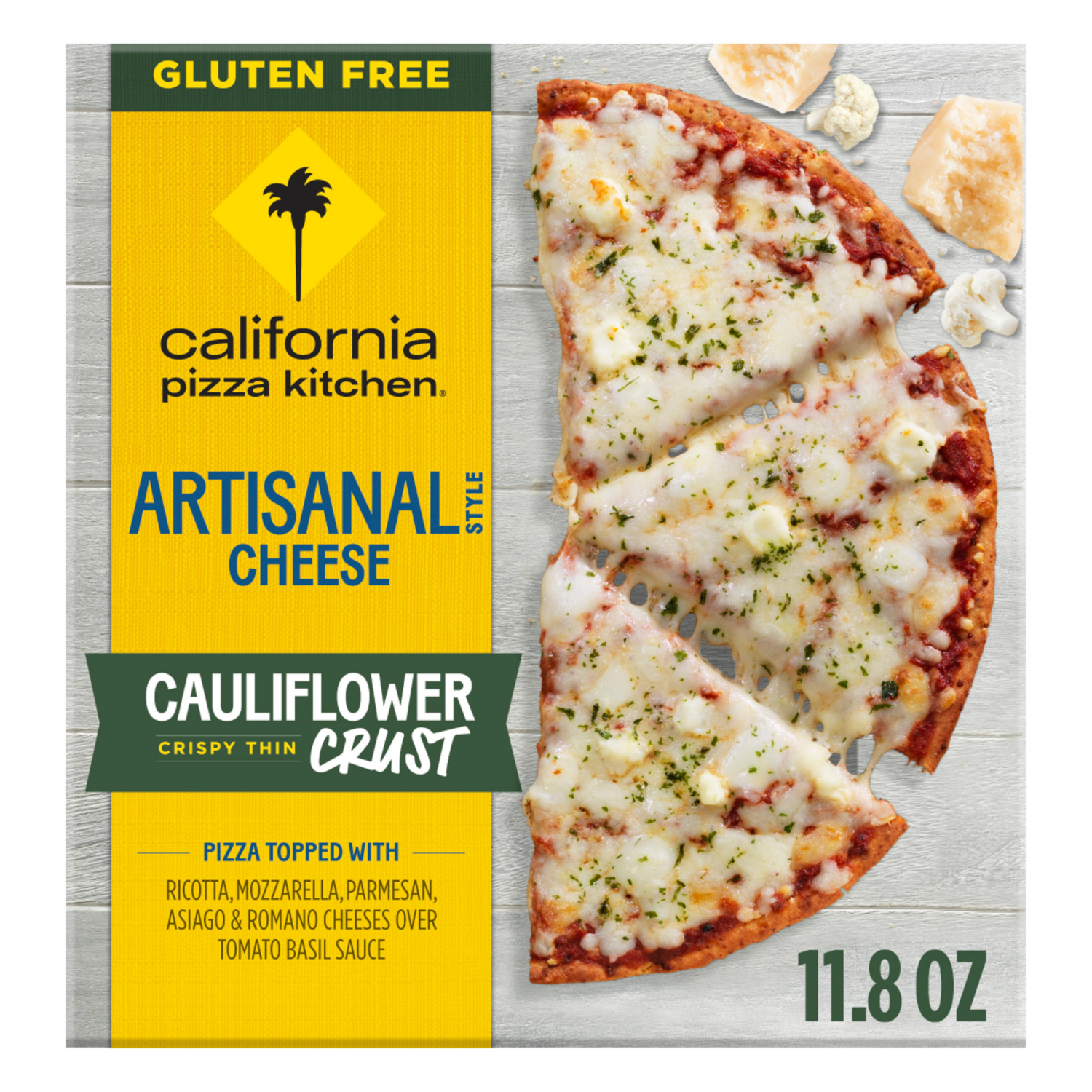 slide 1 of 8, California Pizza Kitchen Artisanal Style Cheese Cauliflower Crispy Thin Crust Pizza, 11.8 oz