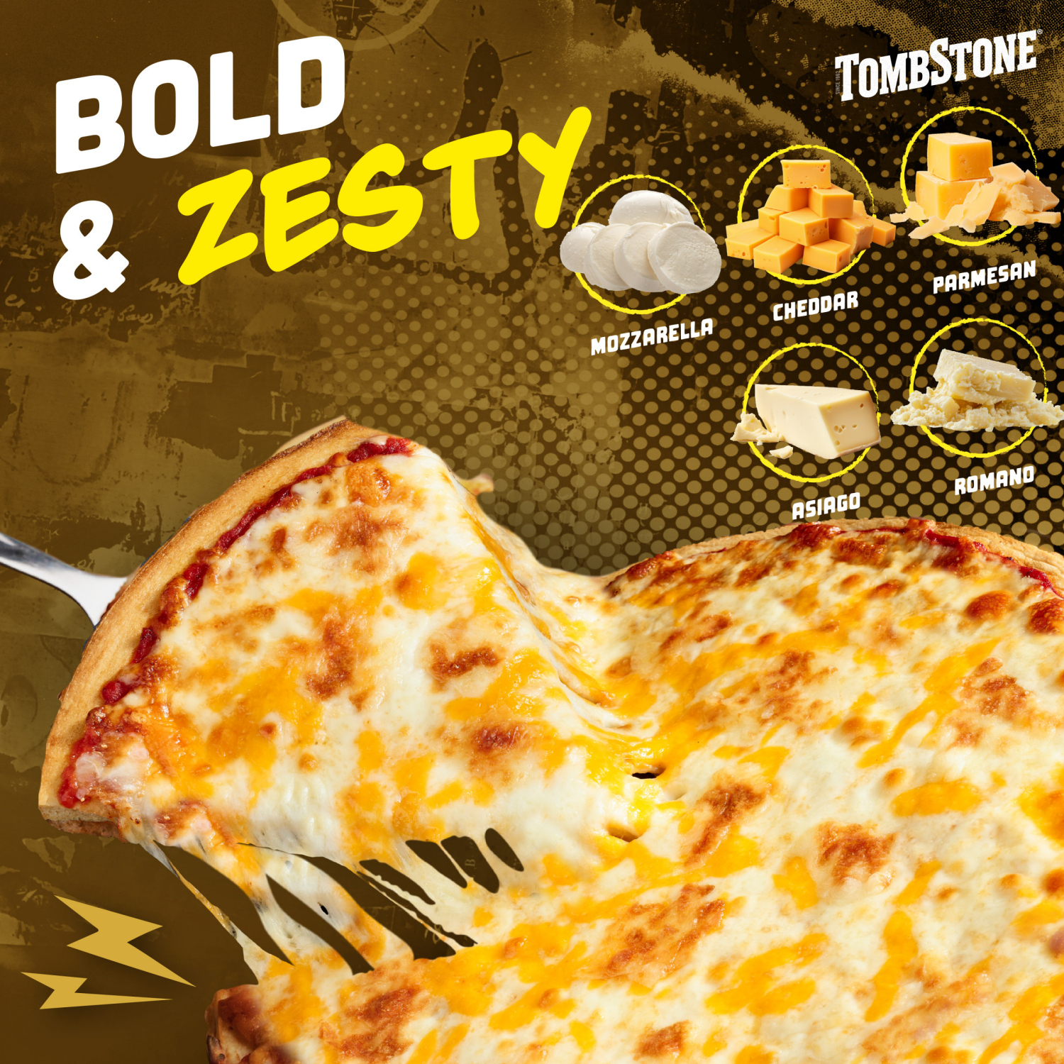 slide 6 of 8, Tombstone Five Cheese Frozen Pizza 19.3 oz., 19.3 oz