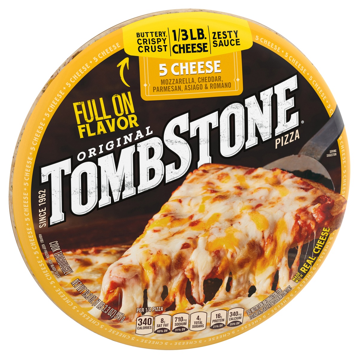 slide 5 of 9, Tombstone Original 5 Cheese Frozen Pizza - 18.5oz, 19.3 oz
