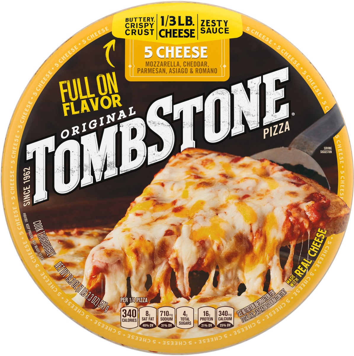 slide 7 of 9, Tombstone Original 5 Cheese Frozen Pizza - 18.5oz, 19.3 oz