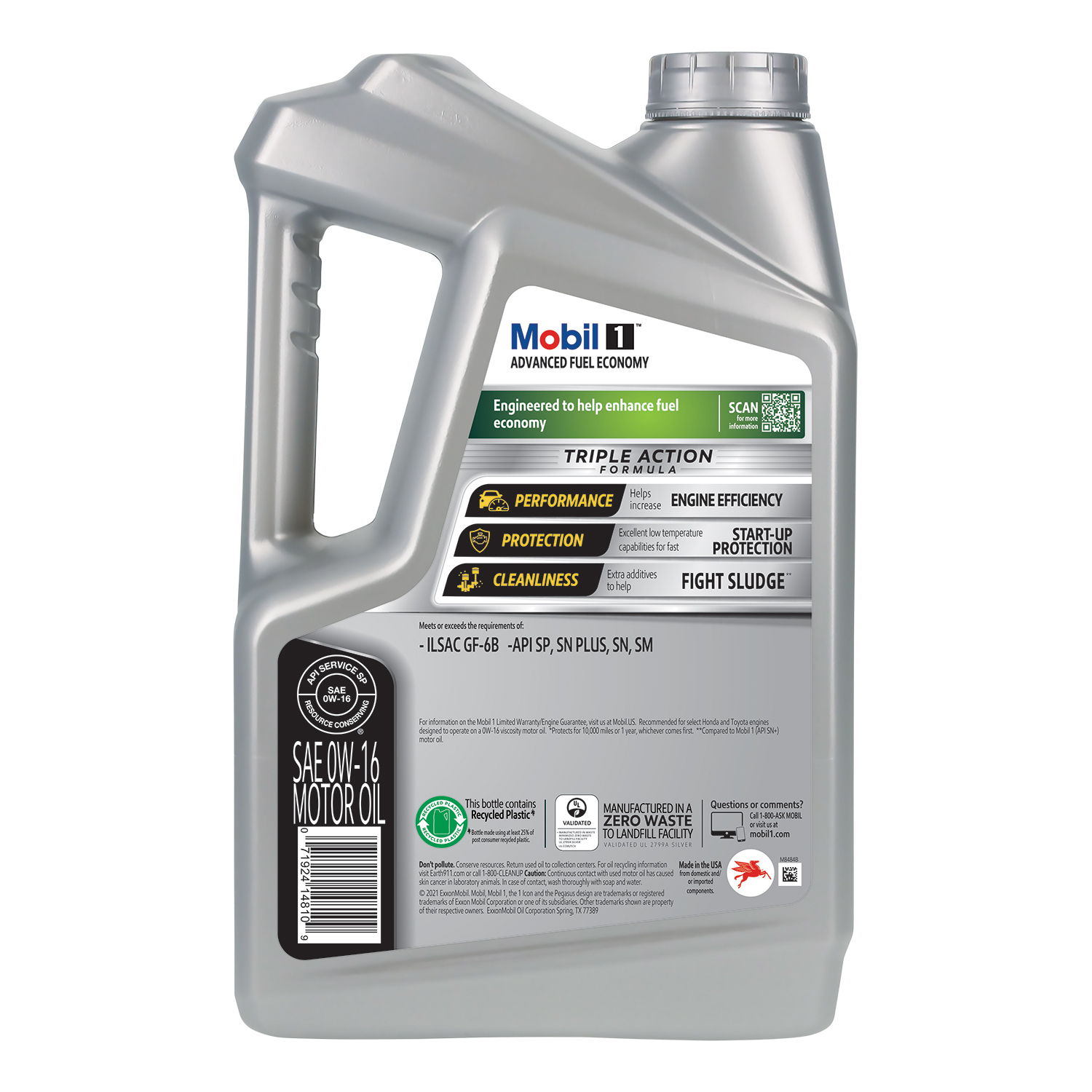 slide 2 of 7, Mobil 1 Advanced Fuel Economy Full Synthetic Motor Oil 0W-16, 5 Quart, 5 qt