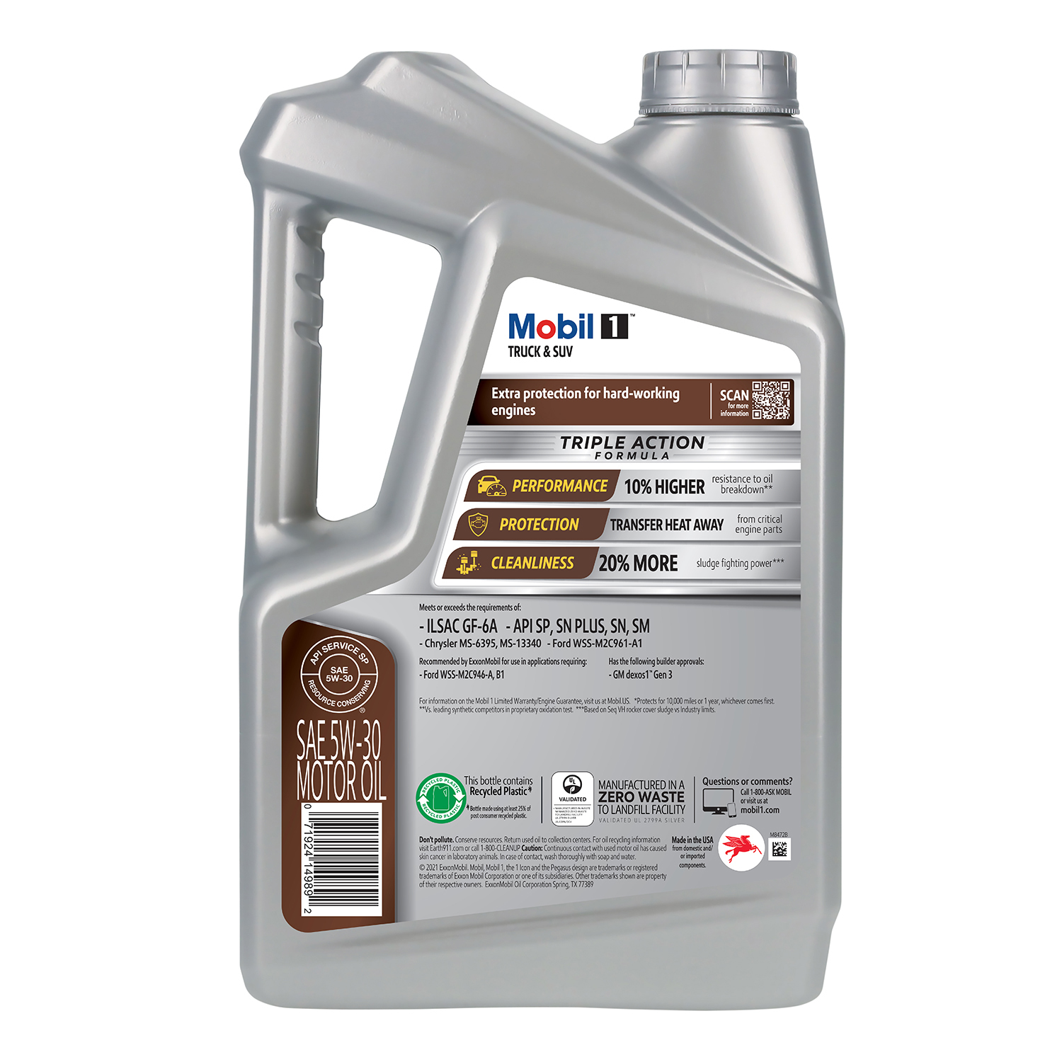 slide 2 of 8, Mobil 1 Truck & SUV Full Synthetic Motor Oil 5W-30, 5 Quart, 5 qt