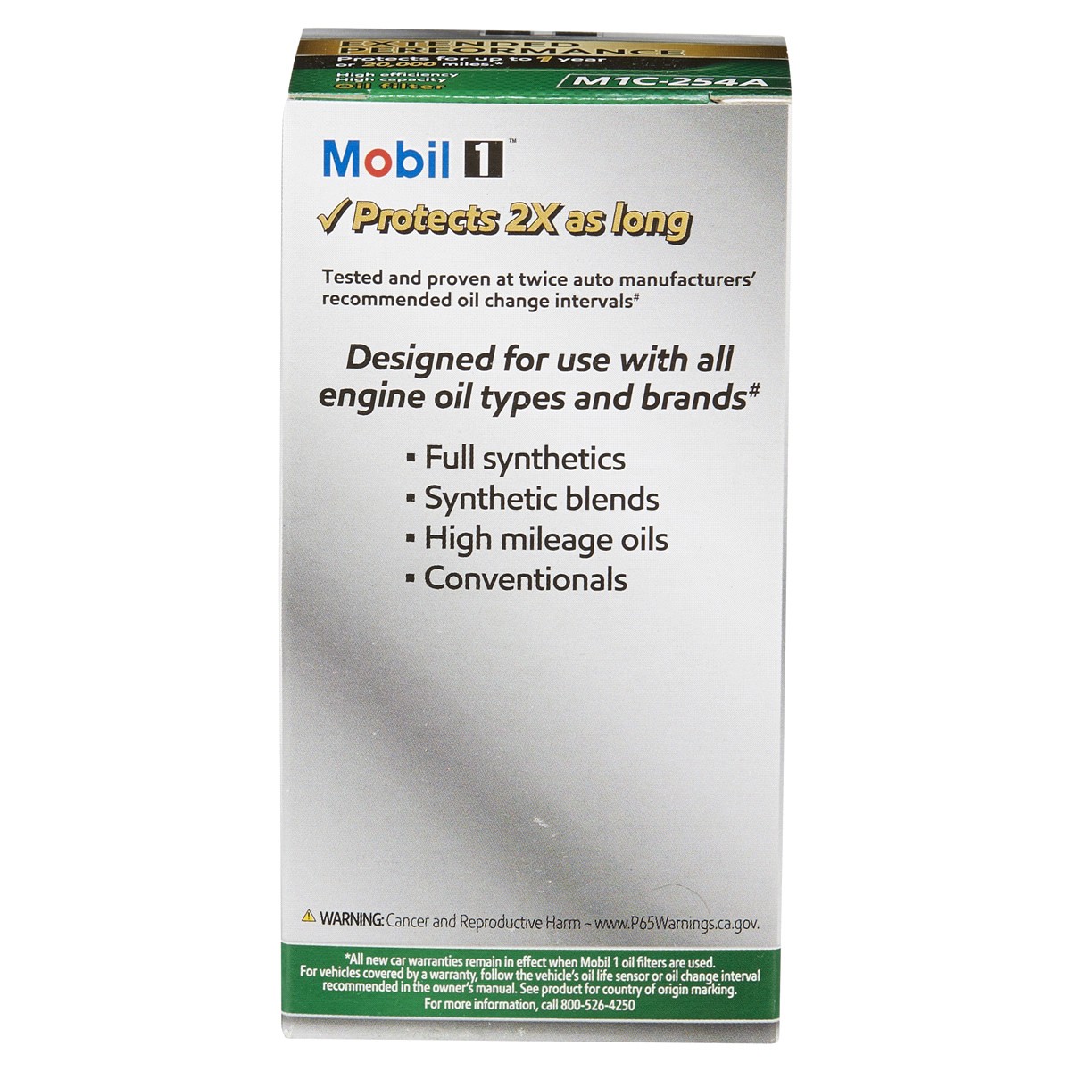 slide 2 of 2, Mobil 1 Extended Performance M1C-254A Cartridge Oil Filter, 1 ct