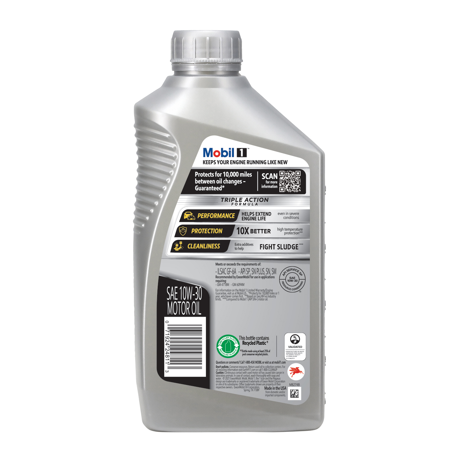 slide 2 of 7, Mobil 1 10W-30 Advanced Full Synthetic Motor Oil 1 qt, 1 qt