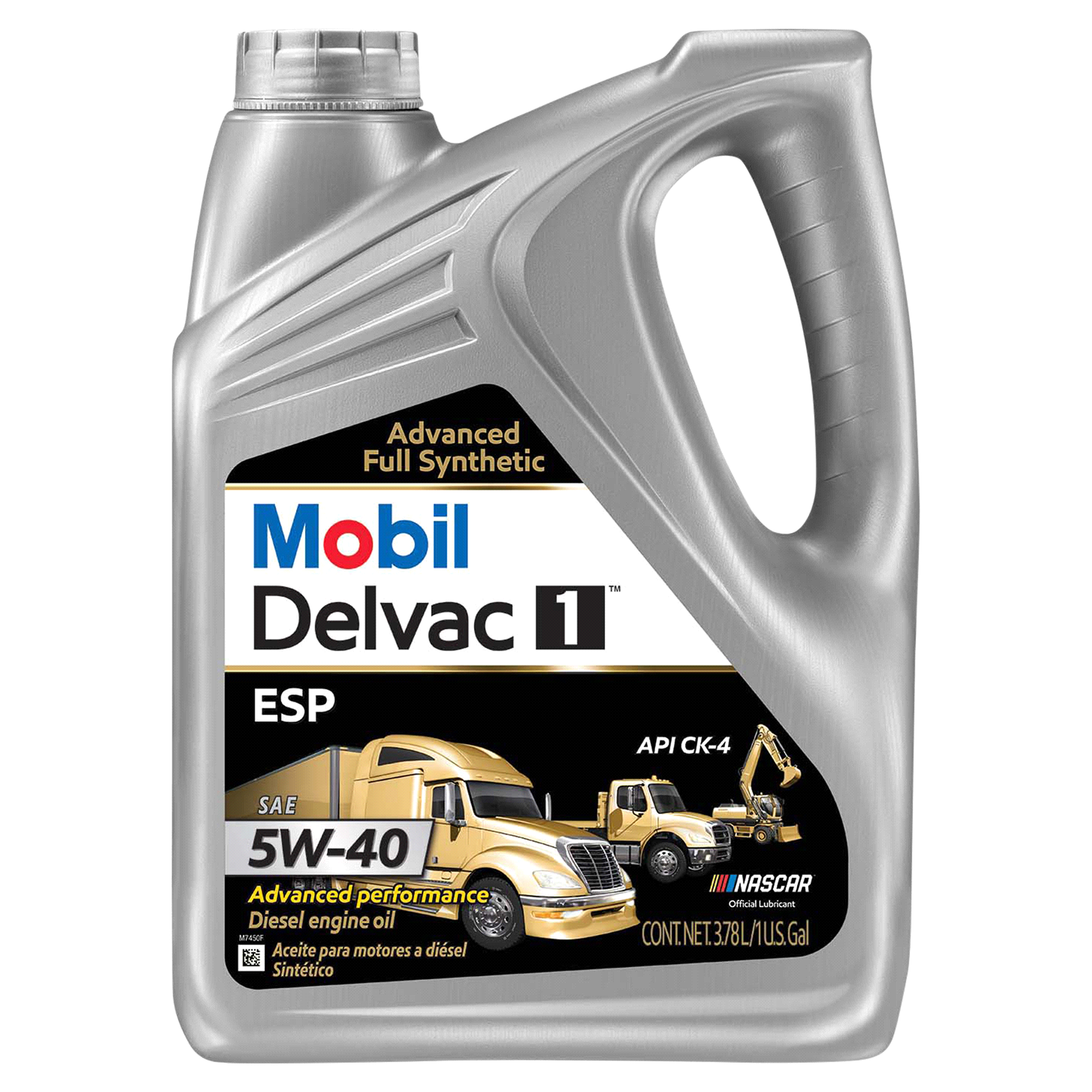slide 1 of 2, Mobil Delvac 1 ESP Heavy Duty Full Synthetic Diesel Engine Oil 5W-40, 1 gal