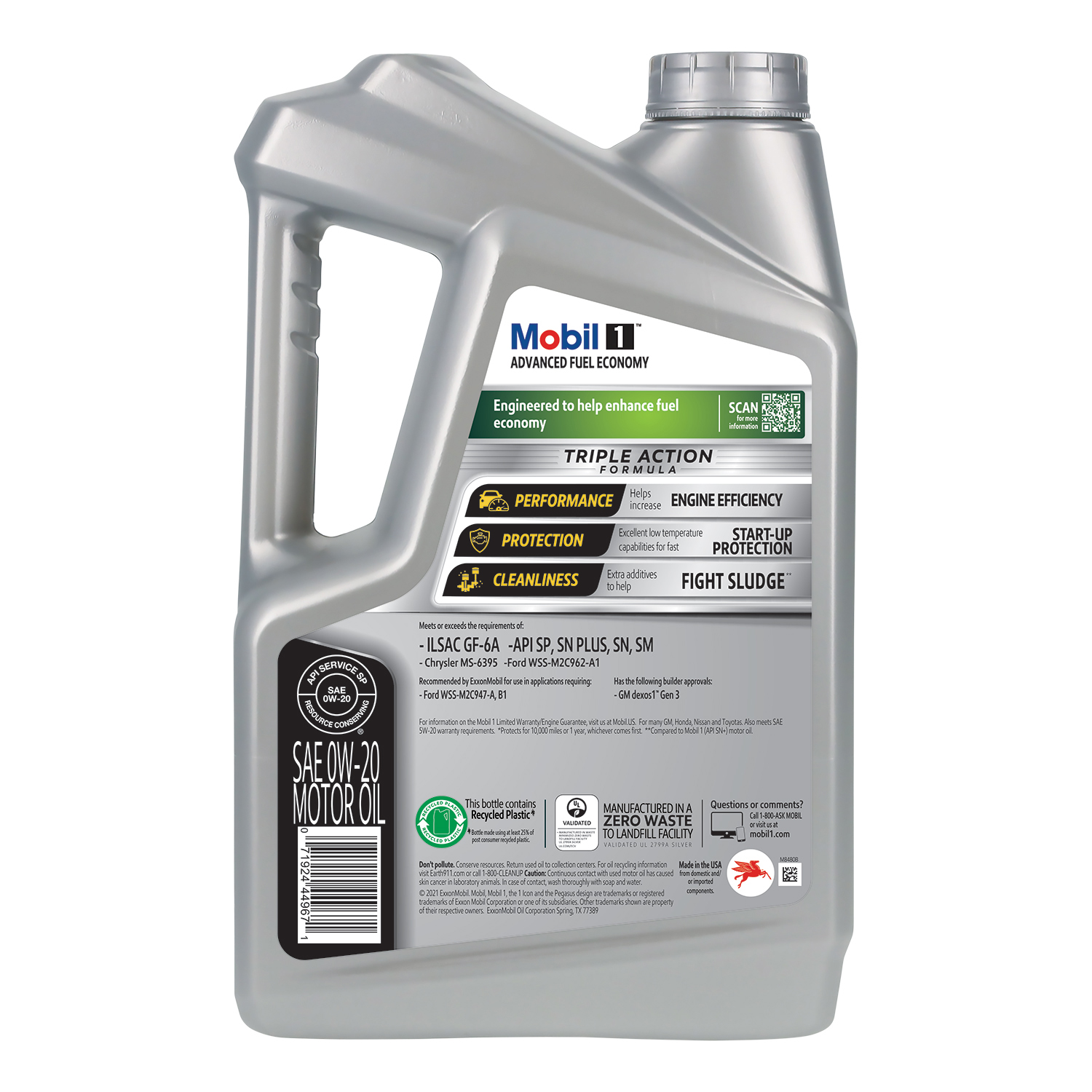 slide 2 of 7, Mobil 1 Advanced Fuel Economy Advanced Fuel Synthetic OW-20 Motor Oil 5 qt, 5 qt