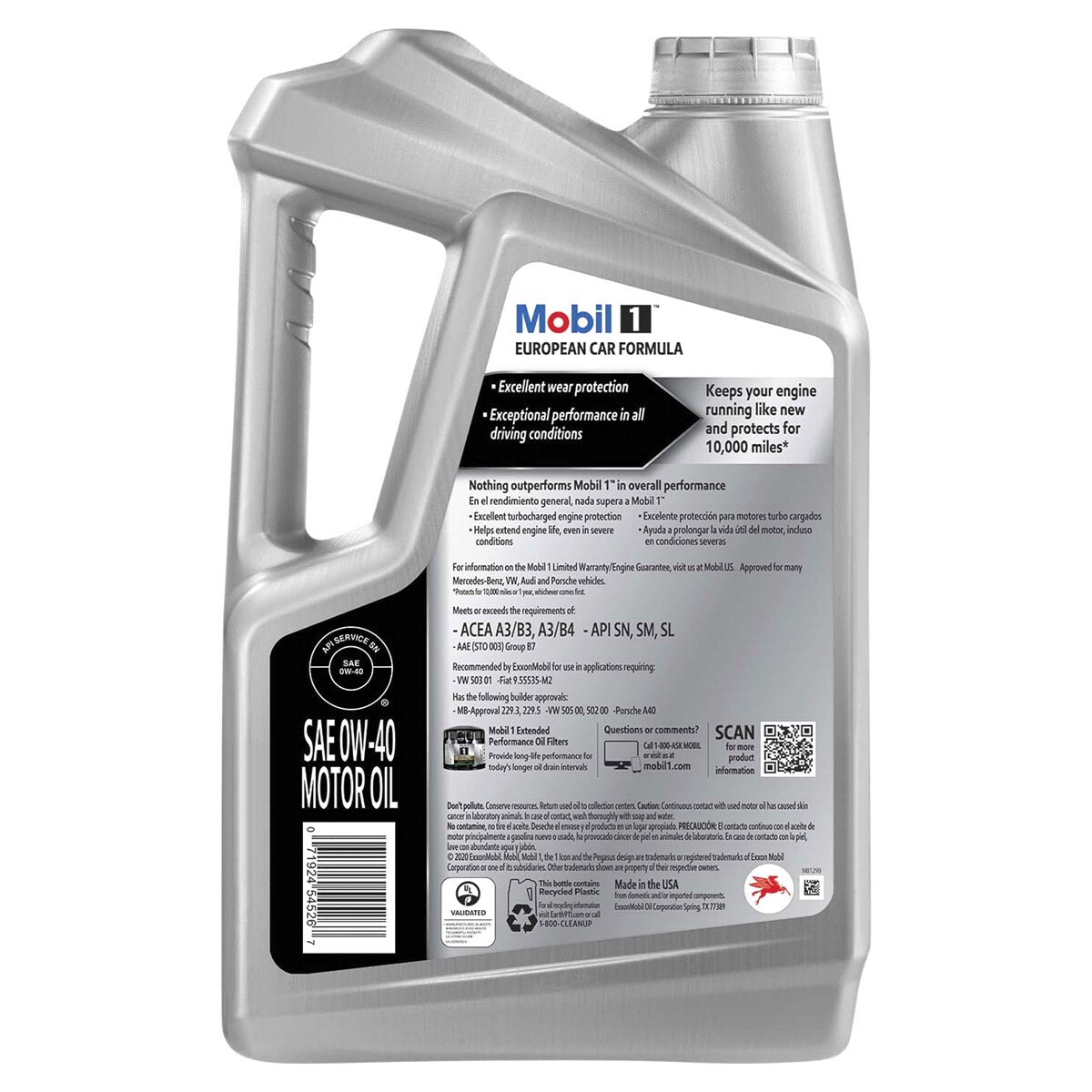 slide 2 of 2, Mobil 1 European Car Formula Mobil 1 FS European Car Formula Full Synthetic Motor Oil 0W-40, 5 Quart, 5 qt
