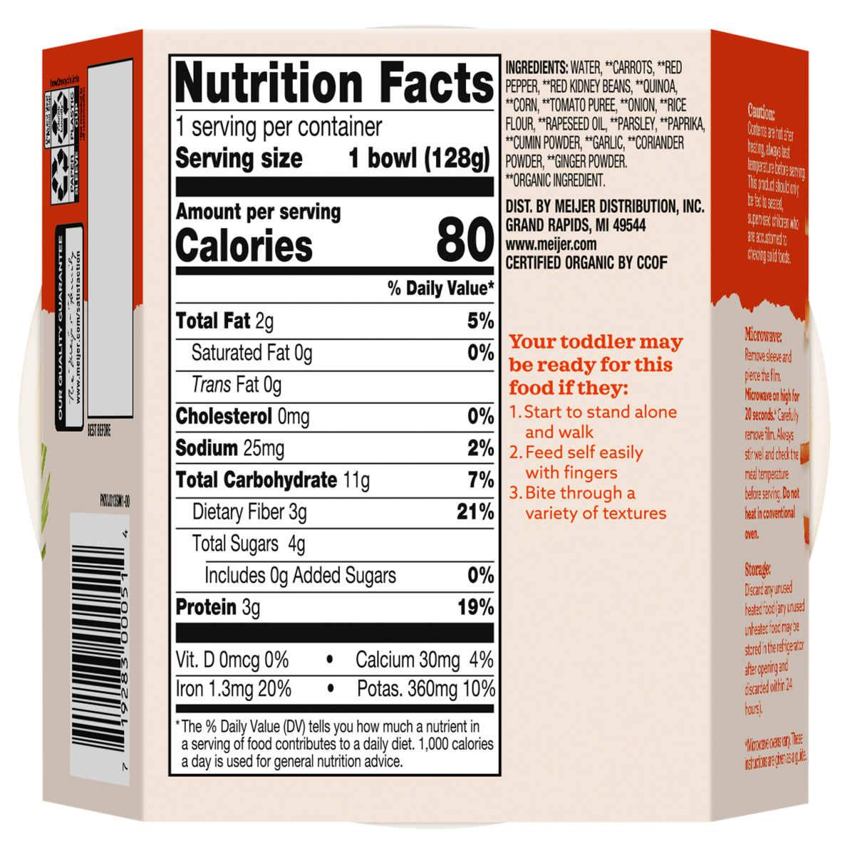 slide 4 of 21, True Goodness Org Tex Mex Veg With Quinoa Meal, 4.5 oz