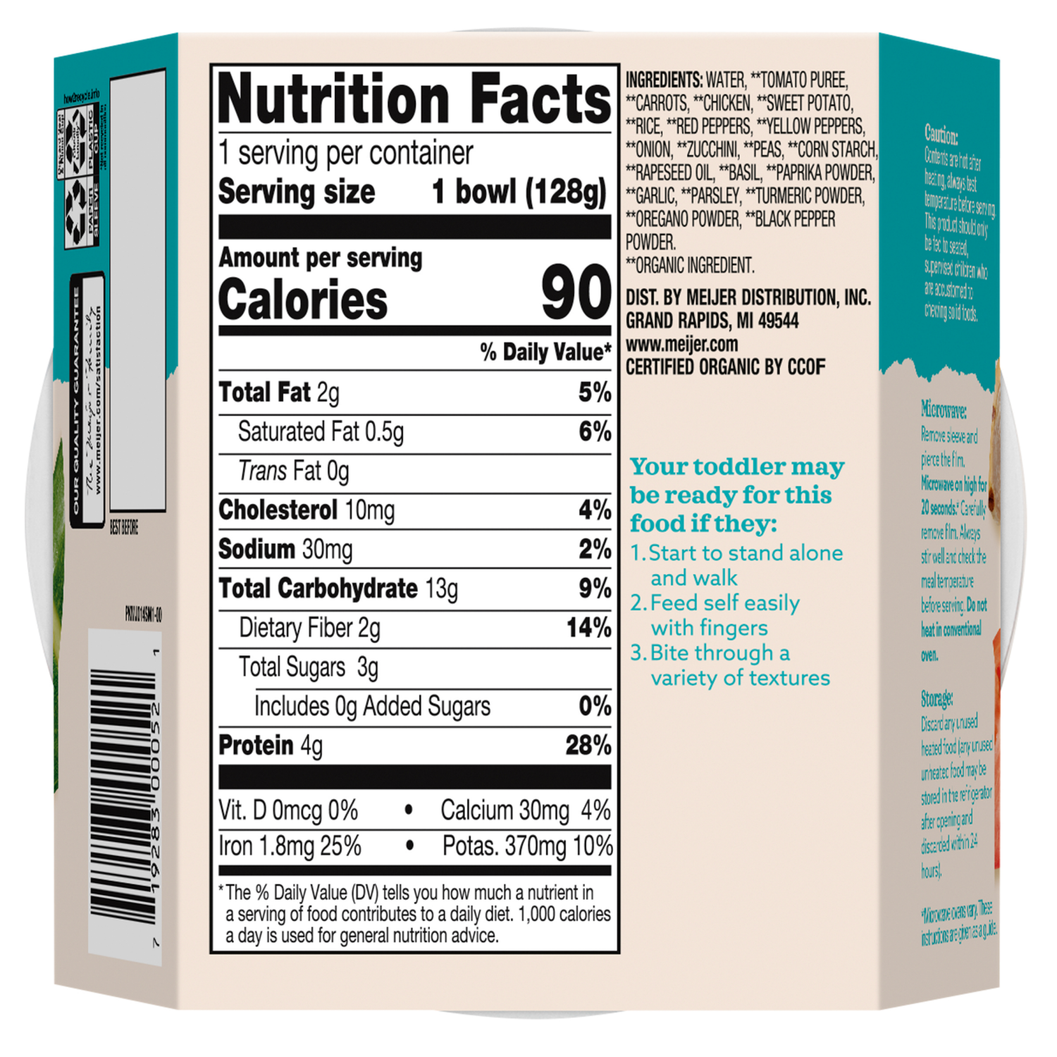 slide 2 of 6, True Goodness Tg Org Veg Chicken Rice Meal 4.5Oz, 4.5 oz