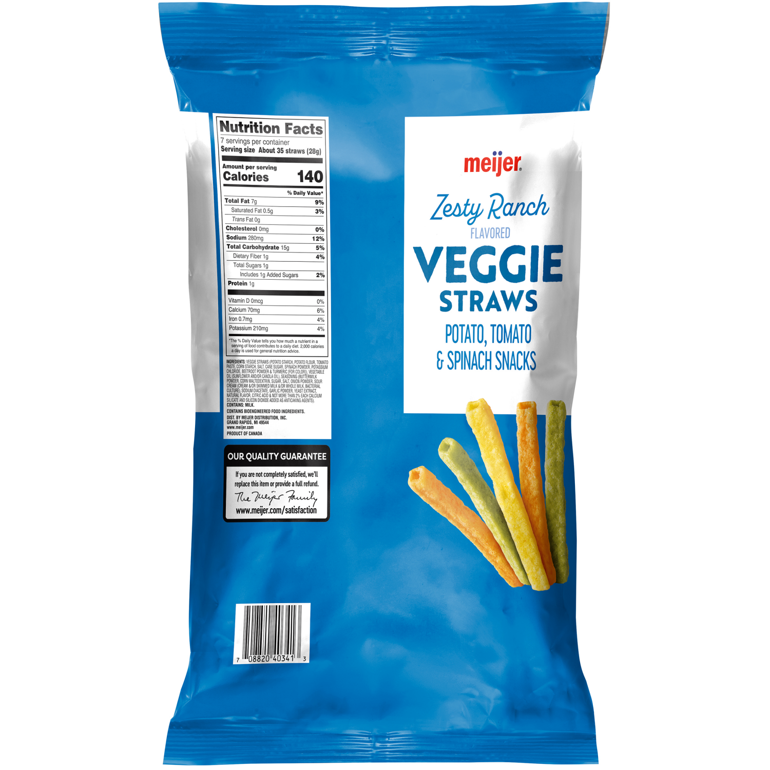 slide 2 of 2, MEIJER VEGGIE STRAWS ZESTY RANCH, 7 oz