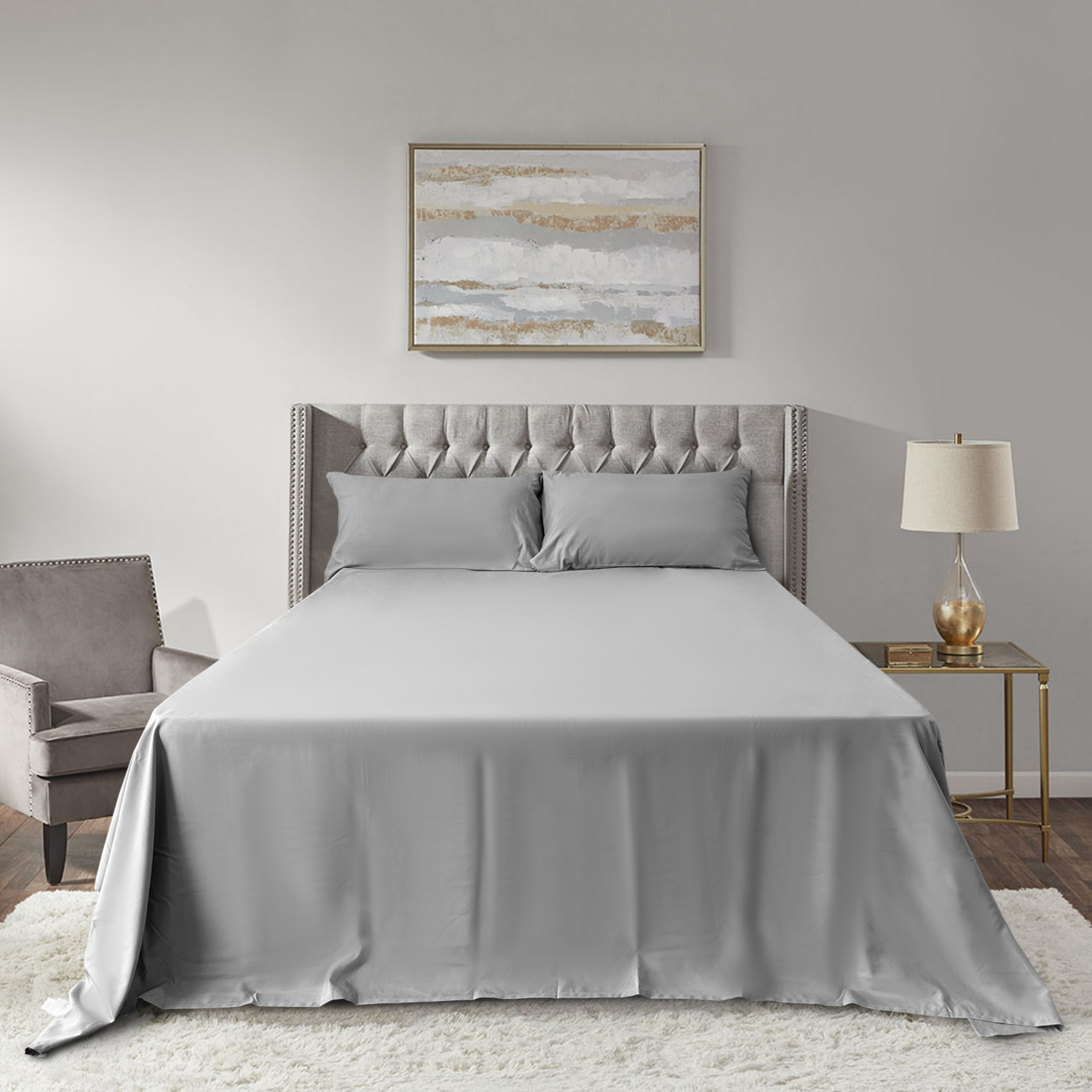 slide 3 of 4, Havenstay Sheets, Full, Gray, Full Size