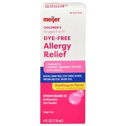 Meijer Children's Allergy Liquid, Bubble Gum Flavor, 4 Oz