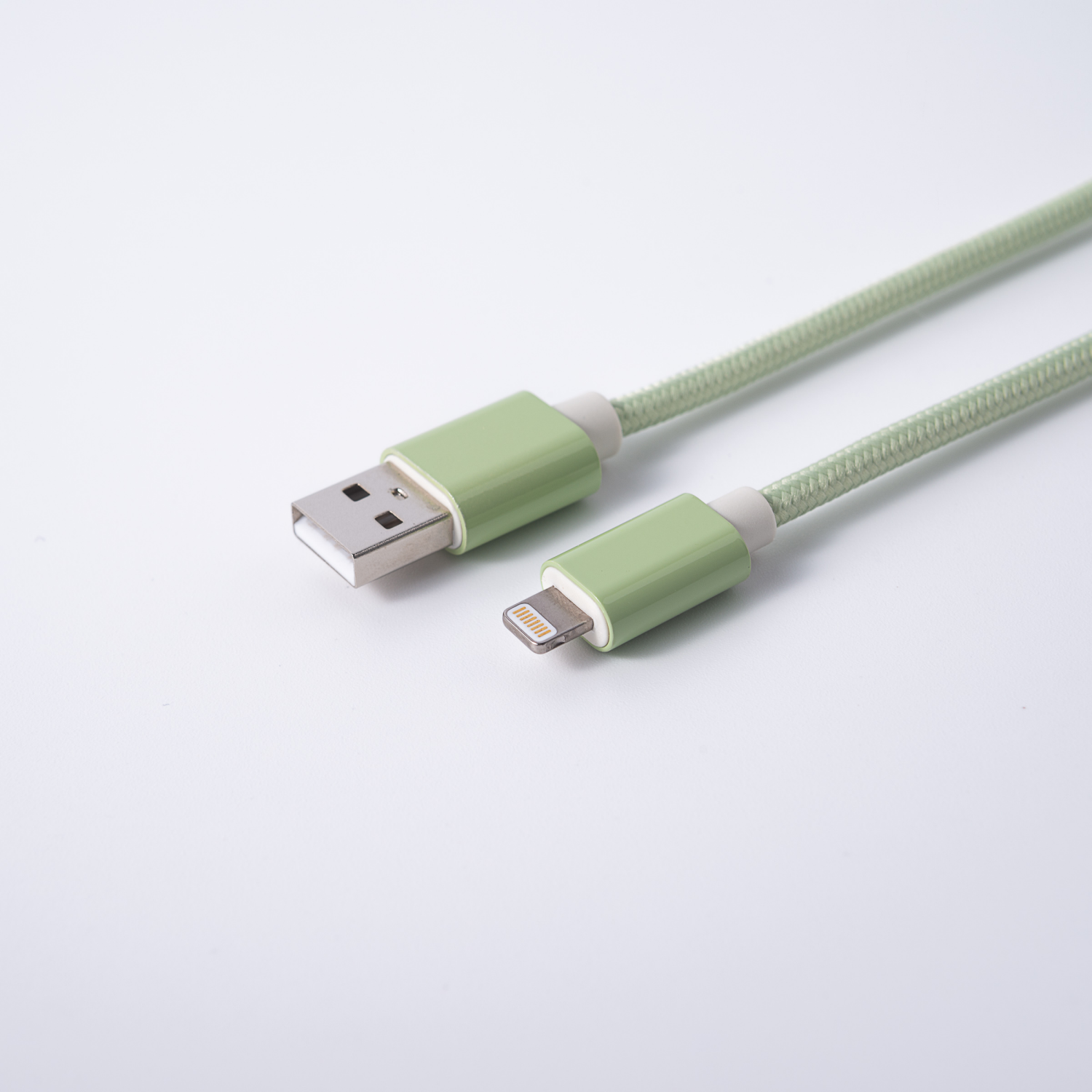 slide 4 of 8, Techcellent Lightning To Usb-A Charge & Sync Braided Cable, 6ft Green, 6 ft
