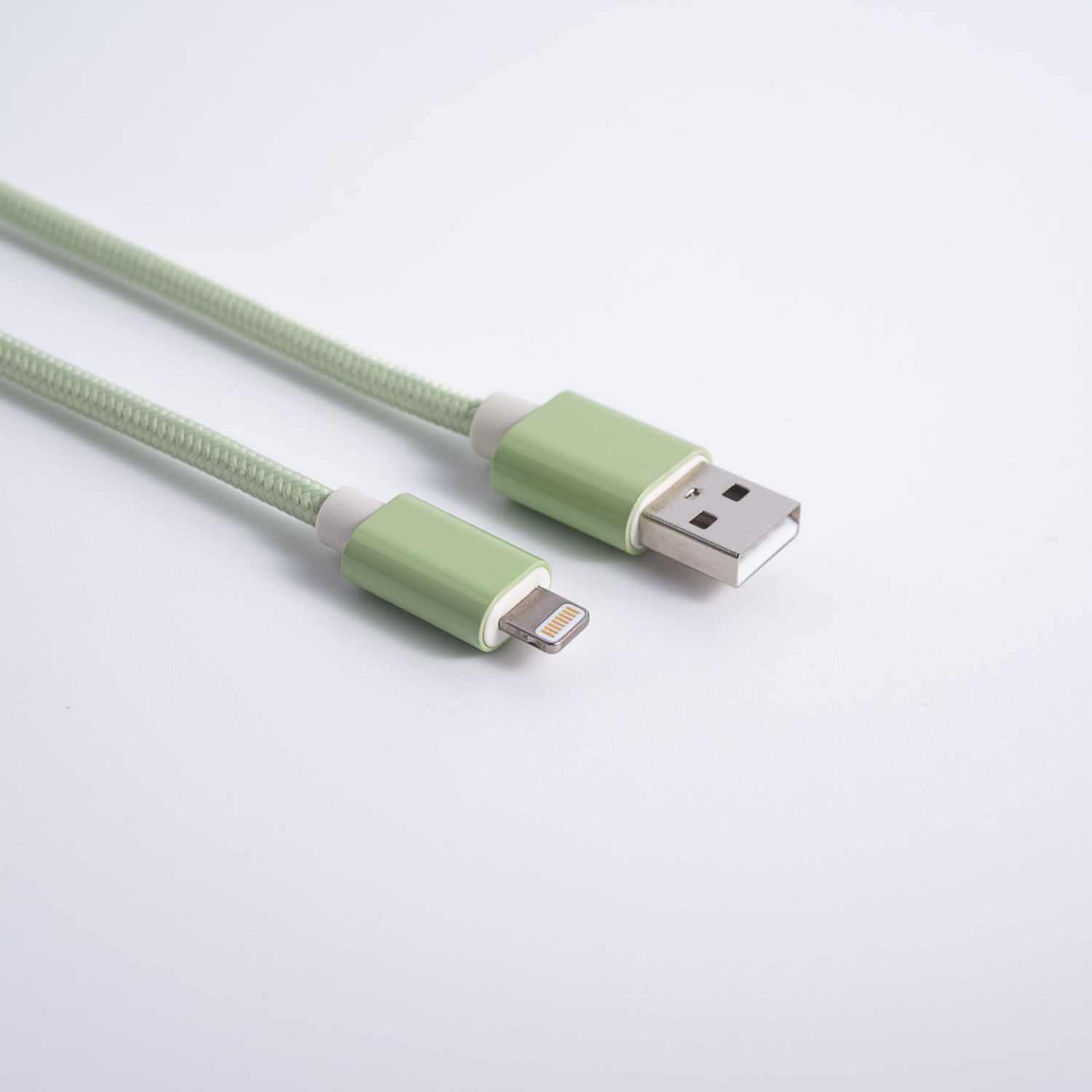 slide 5 of 8, Techcellent Lightning To Usb-A Charge & Sync Braided Cable, 6ft Green, 6 ft
