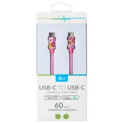 Techcellent Usb-C To Usb-C Charge & Sync Braided Cable, 6ft Floral