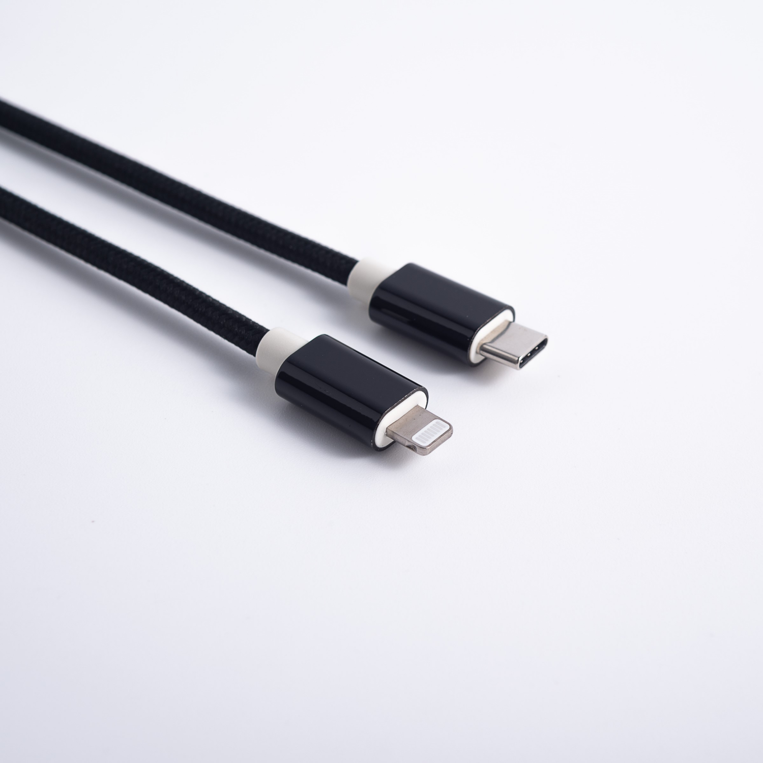 slide 5 of 8, Techcellent Lightning To Usb-C Charge & Sync Braided Cable, 6ft Black, 6 ft
