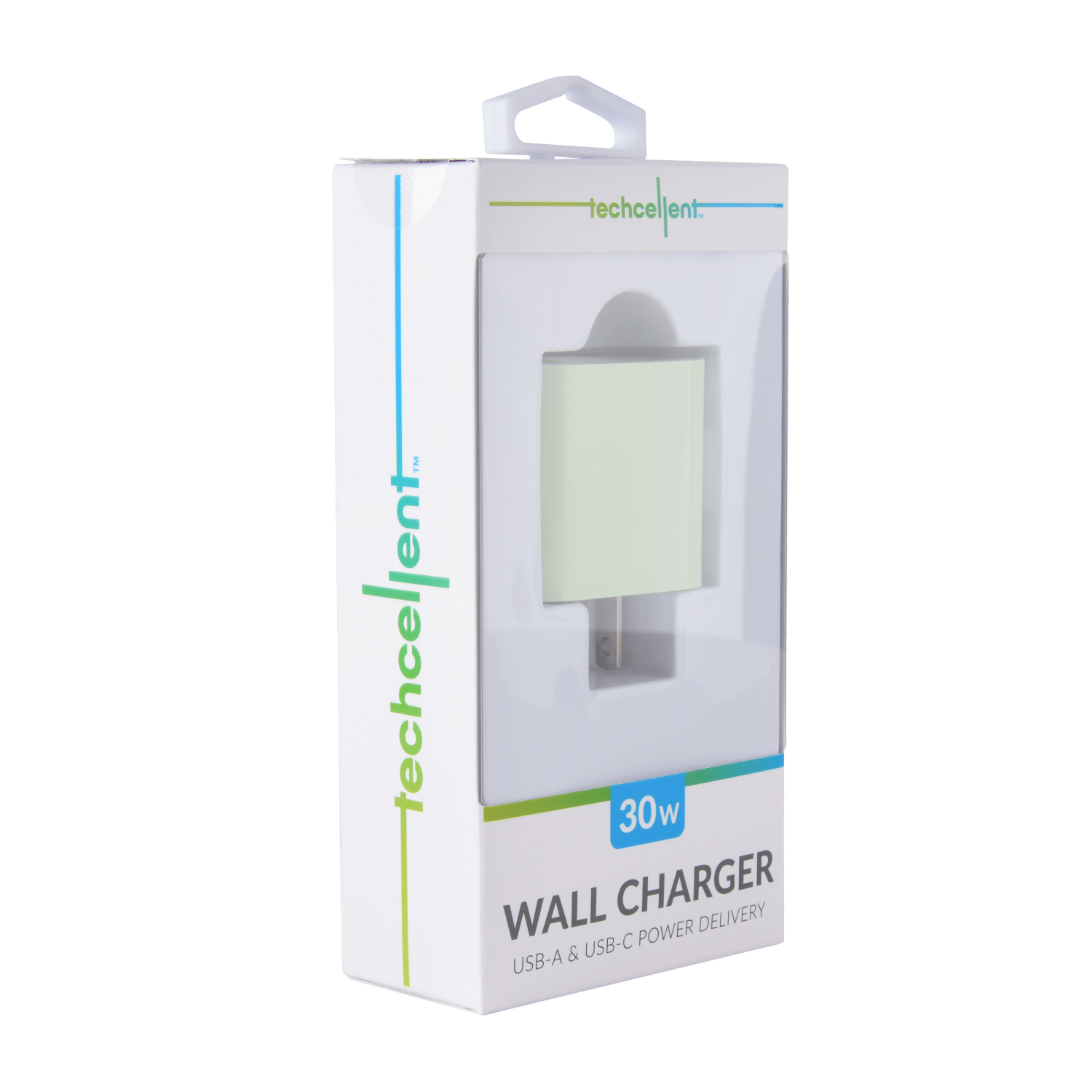 slide 6 of 8, Techcellent Usb-A And Usb C Pd Wall Charger, 30w Green, 1 ct