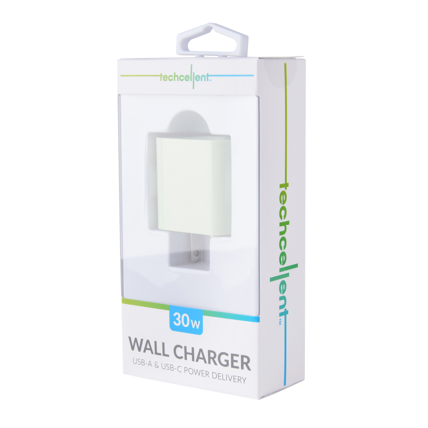 slide 7 of 8, Techcellent Usb-A And Usb C Pd Wall Charger, 30w Green, 1 ct