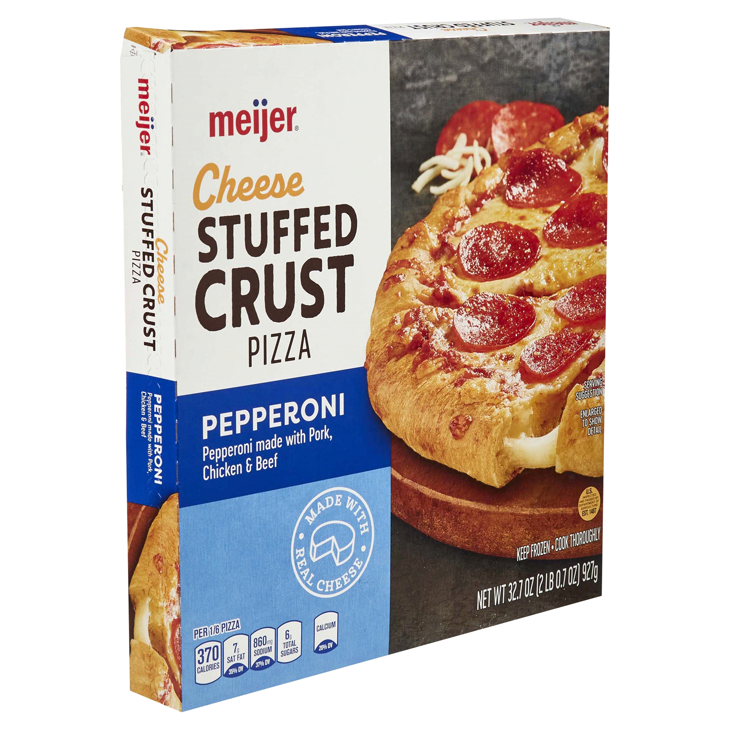 slide 4 of 5, Meijer Stuffed Crust Pepperoni Pizza, 32.7 oz