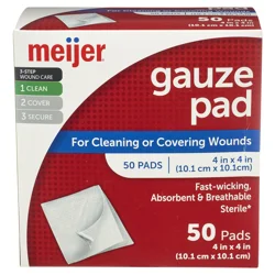 Meijer Gauze Pads, Sterile, 4" x 4"