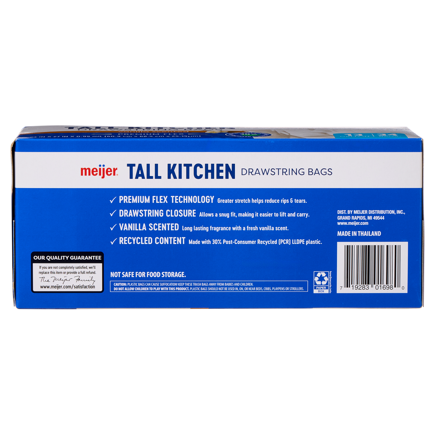 slide 2 of 8, Meijer Mjr Kitchen Bags Pcr Flex Van 13gal 34ct, 34 ct; 13 gal