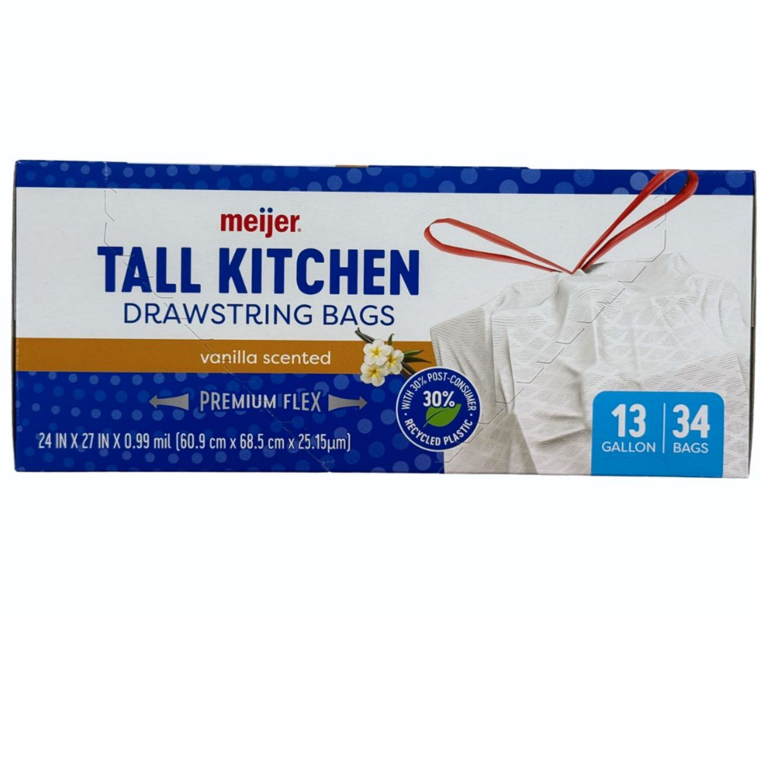 slide 8 of 8, Meijer Mjr Kitchen Bags Pcr Flex Van 13gal 34ct, 34 ct; 13 gal